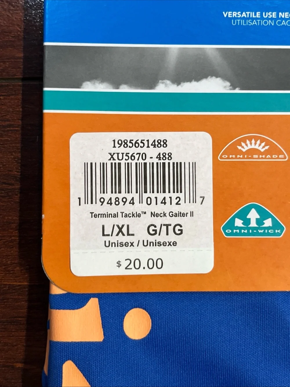 Columbia Terminal Tackle Neck Gaiter II L/XL Blue UPF 50 Sun Protection PFG New